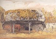 A Cow-Lodge with a Mossy Roof, Samuel Palmer